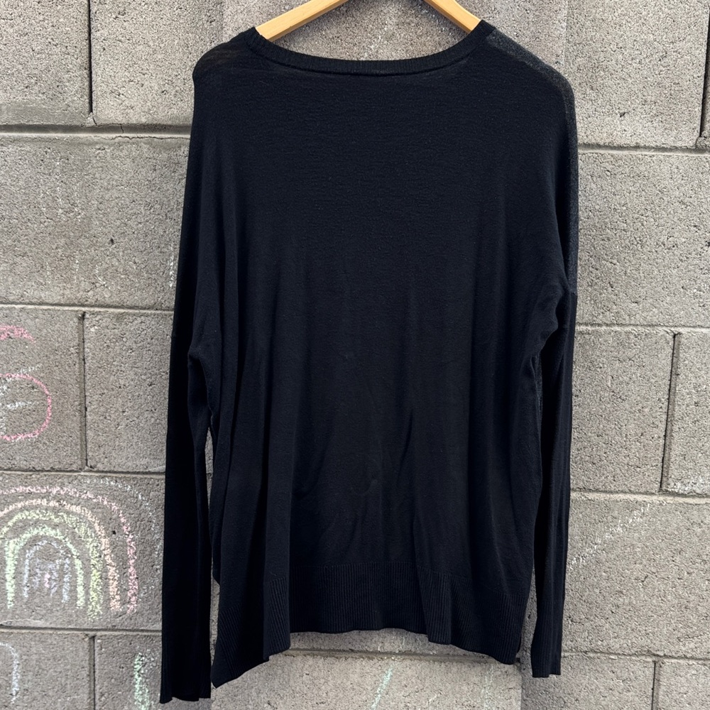Eileen Fisher Italian Yarn Viscose Blend Women's Black and Gray Top Medium - Picture 6 of 6